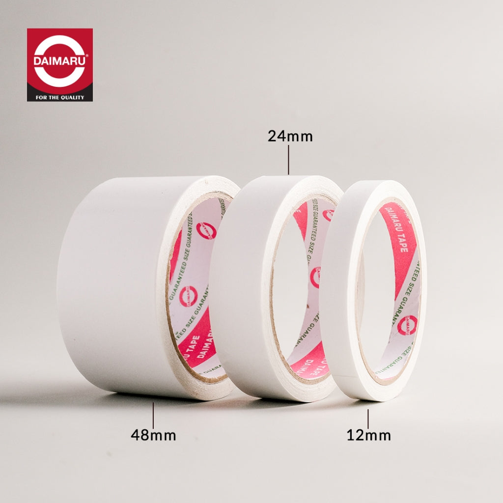 Daimaru Double Tape 48mm x 12Y isi 60Pcs (1 Dus) Perekat Kuat untuk Menyambung Kertas & Segel Amplop Double Side Adhesive Tidak Merusak Bentuk Kertas