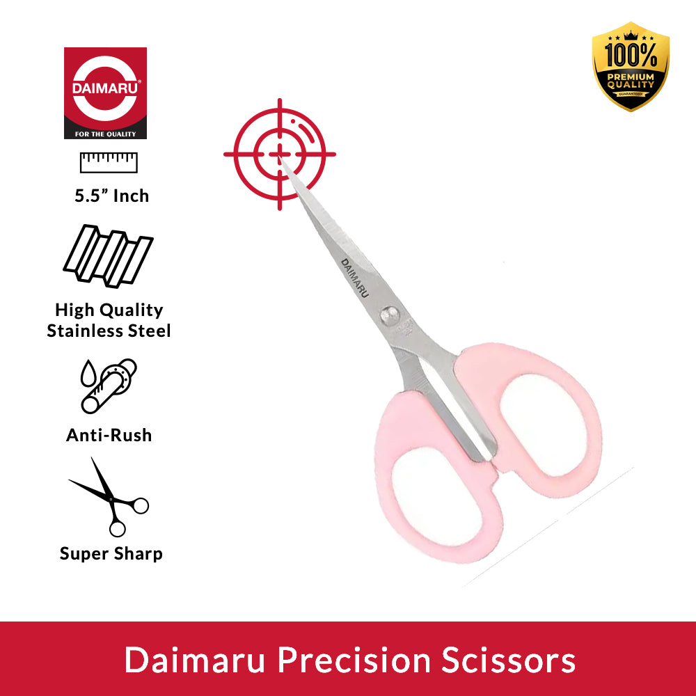 Daimaru Precision Scissors 5,5 inch Gunting Persisi Anti-Rush Super Tajam Baja Stainless Berkualiti Tinggi