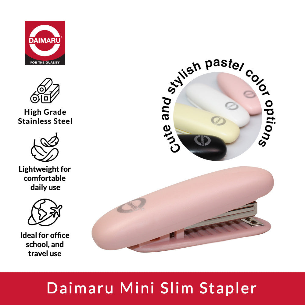 Daimaru Mini Slim Stapler Pastel Stapler Kecil Portable Travel