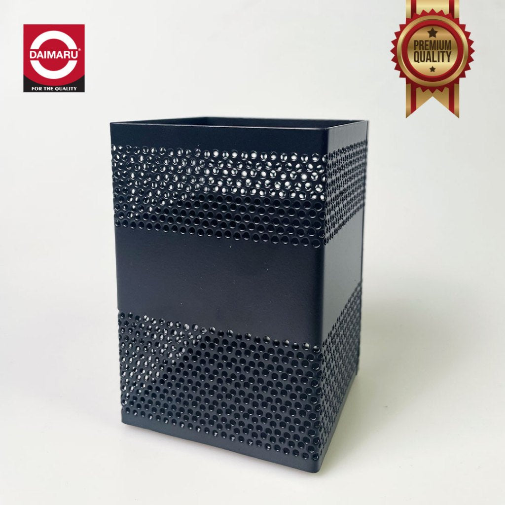 Daimaru Mesh Steel Black Pencil Holder Tempat Pensil Baja Premium High Quality