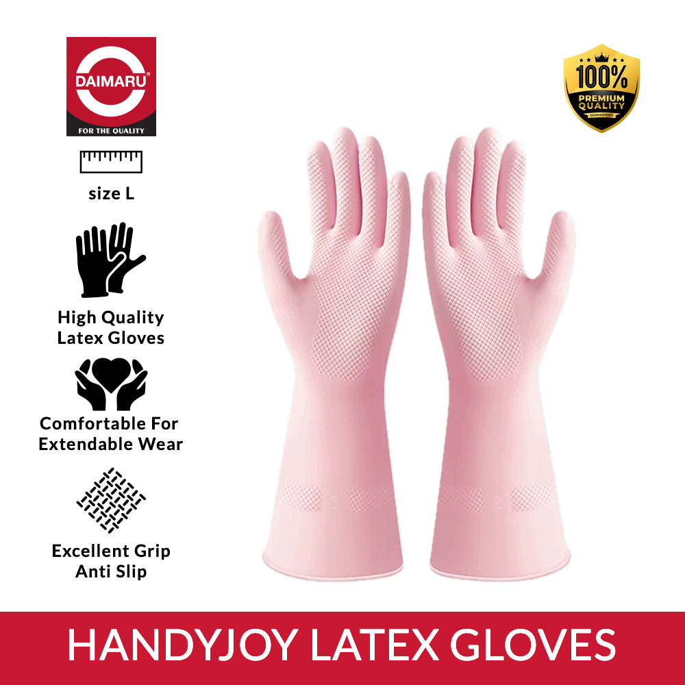 Daimaru Handyjoy Gloves Sarung Tangan Latex Anti Slip Tahan Lama Tebal Nyaman 3 Warna