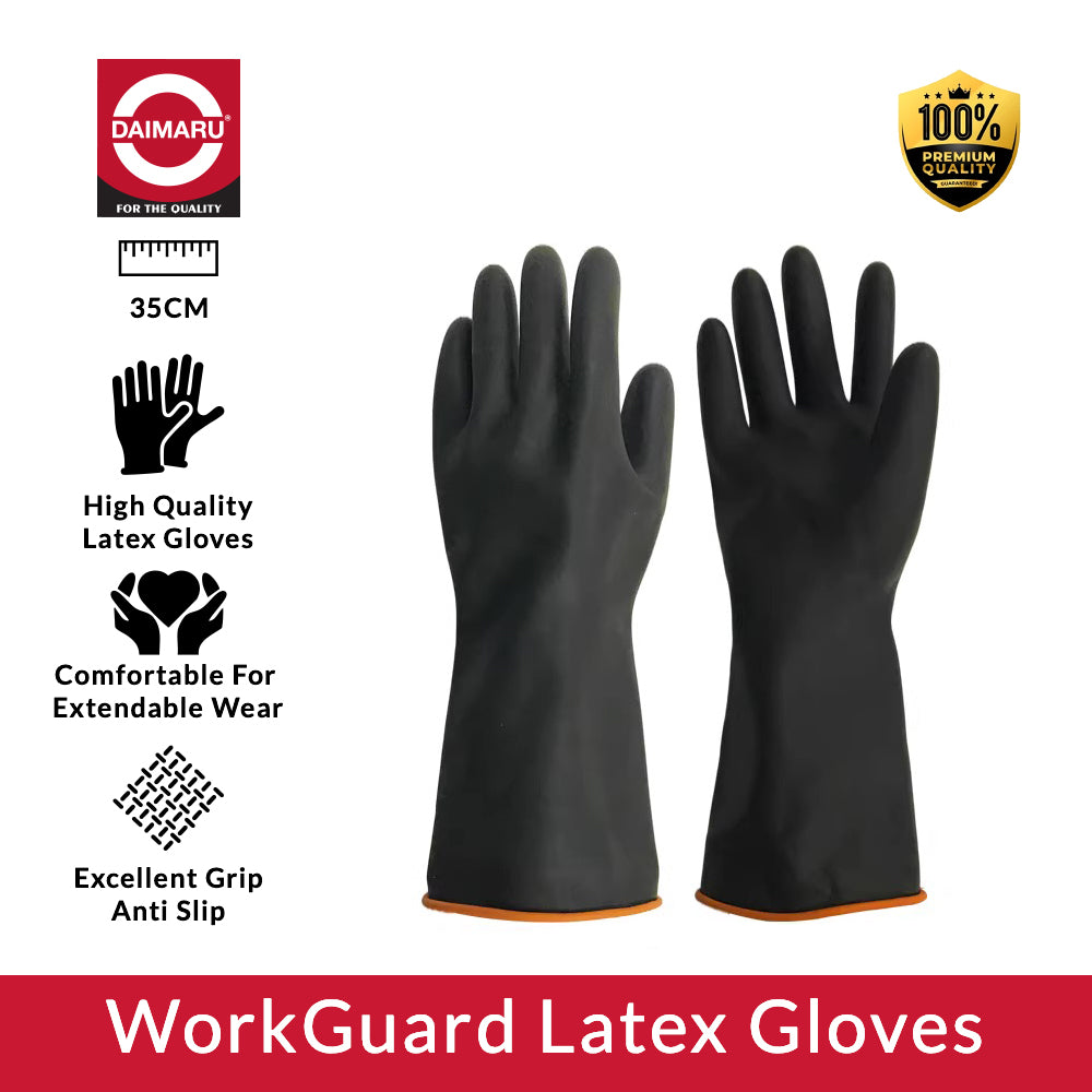 Daimaru Workguard Latex Heavy Duty Gloves Sarung Tangan Lateks Industri Anti Sobek & Anti Tumpah