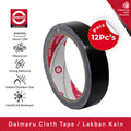 Daimaru Cloth Tape Black 24mm x 12M isi 12Pcs Lakban Kain Hitam Kuat Serbaguna Untuk Repair Penjilidan Kebutuhan Kantor