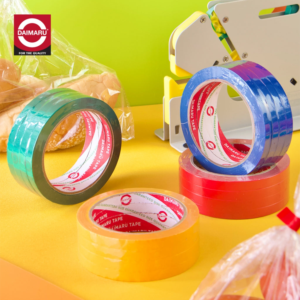 Daimaru Bakery / Fruit Tape 9mm x 50Y  Perekat Kuat & Warna Cerah Waterproof Eco-Friendly Fleksibel Mudah Digunakan untuk Kemasan Roti & Buah