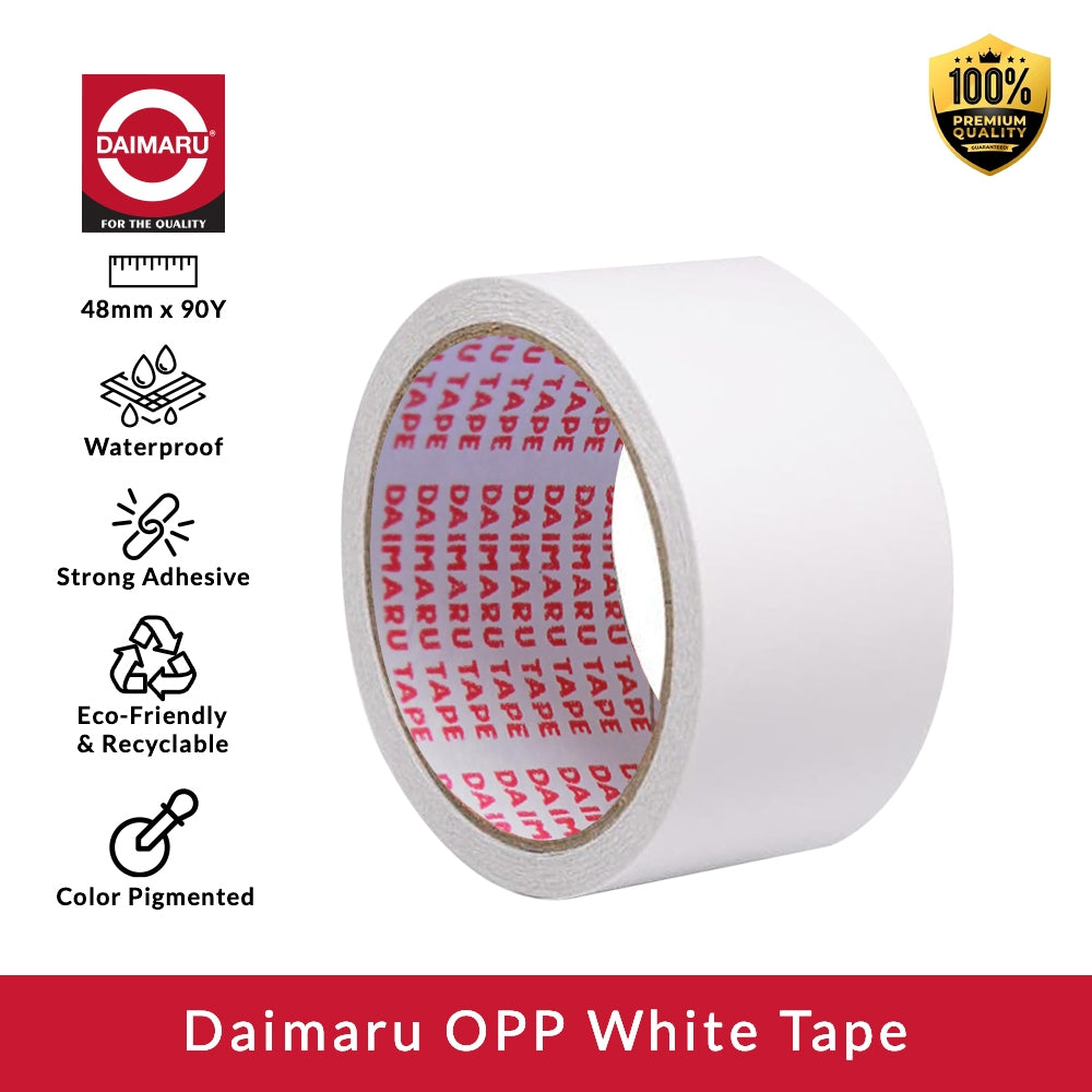 Daimaru OPP White Tape 48mm x 90 Yard Lakban OPP Putih Kuat untuk Packing