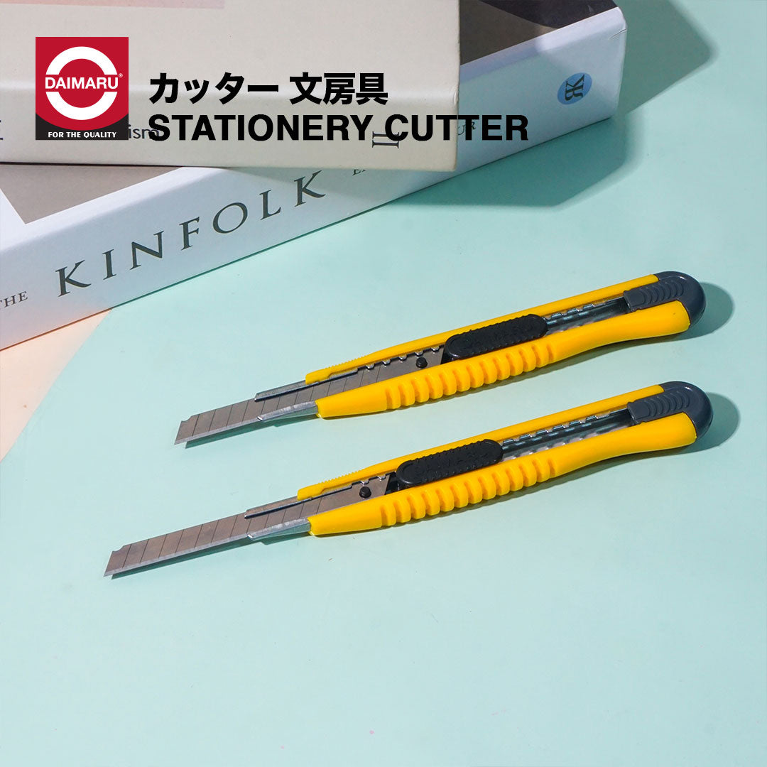Daimaru Stationery Cutter 9mm Auto Lock Cutter Serbaguna Presisi untuk Kantor, Sekolah & Rumah