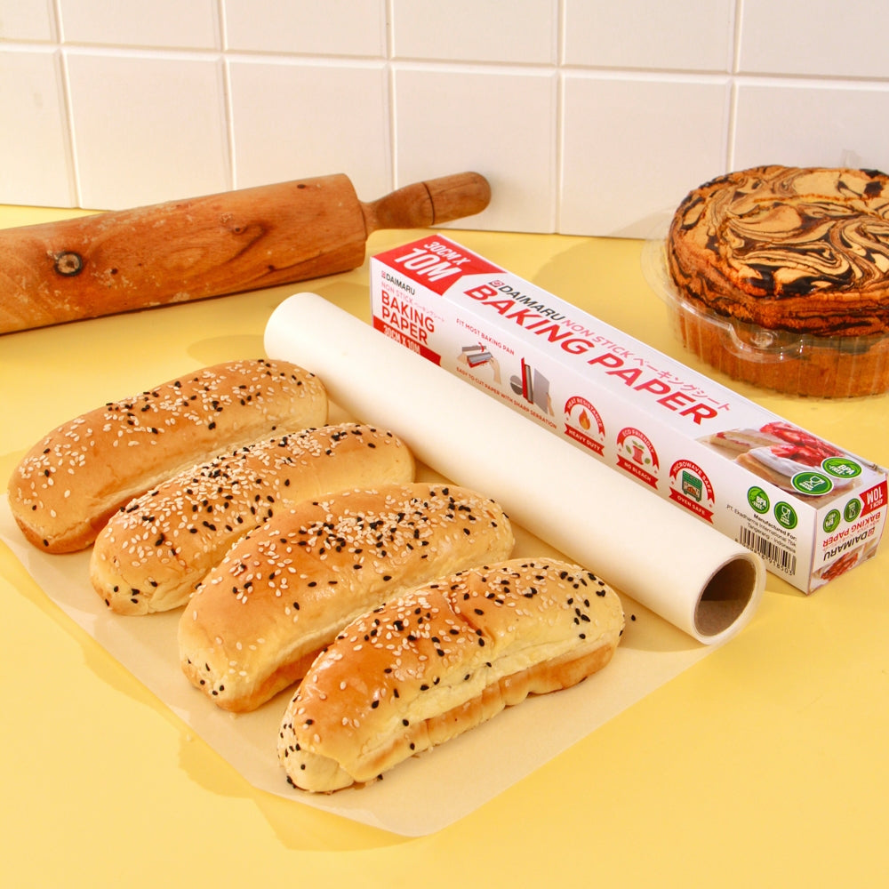 Daimaru Baking Paper Roll 30cm & 45cm x 10M Kertas Roti Anti Lengket Food Grade Multifungsi untuk Dapur dan Kitchenware
