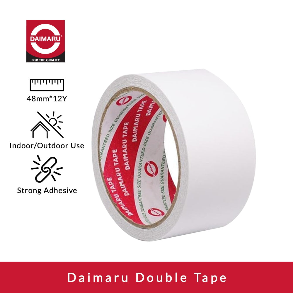 Daimaru Double Tape 48mm x 12Y isi 60Pcs (1 Dus) Perekat Kuat untuk Menyambung Kertas & Segel Amplop Double Side Adhesive Tidak Merusak Bentuk Kertas