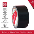 Daimaru Cloth Tape Black 36mm x 12M Lakban Kain Hitam Adhesive Natural Rubber Adhesive Waterproof dan Tahan Panas Dingin