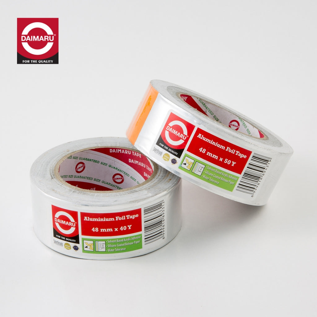 Daimaru Aluminium Tape 48mm x 40Y Tahan Air & Api hingga 120C Kuat Fleksibel Ideal untuk Konstruksi & DIY