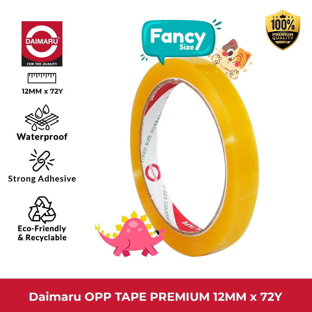 Daimaru OPP Stationery Tape Premium 12mm x 72Y Selotip Bening Transparan Perekat Kuat untuk Kebutuhan Harian di Rumah Kantor atau Sekolah