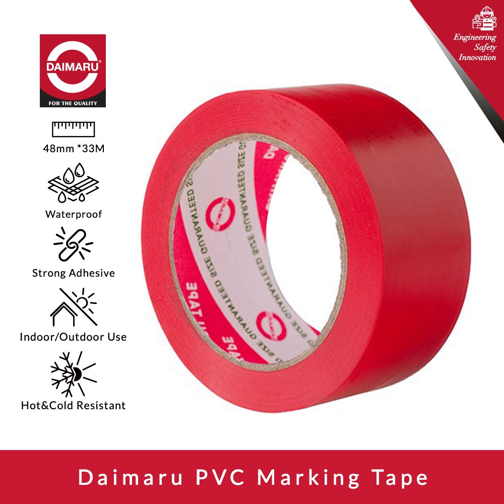 Daimaru Marking Tape 48mm x 33M Lakban Safety Peringatan Merah dan Oranye
