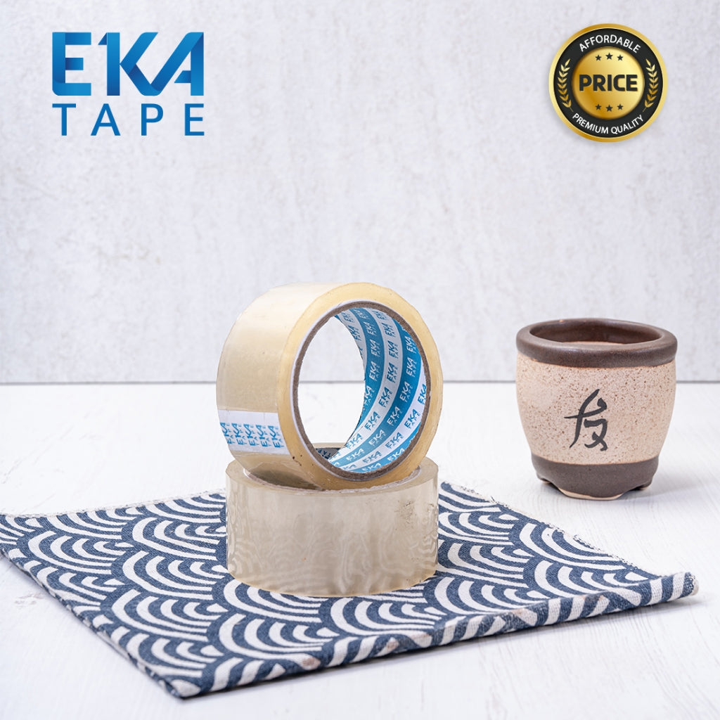 EKA Tape OPP Lakban Bening 45mm x 65Y Solusi Rekat Mantap Material Berkualitas Tinggi Rekat Kuat Ideal untuk Pengepakan Rapi
