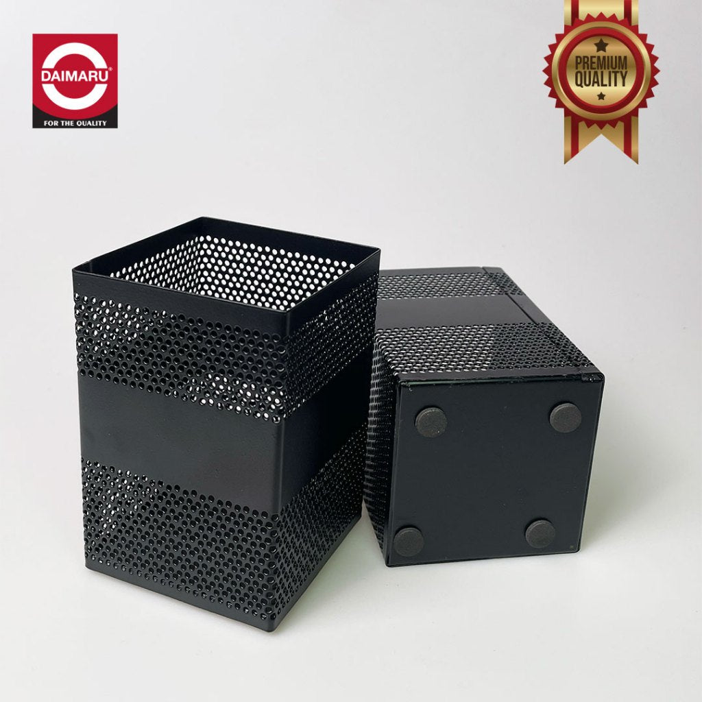 Daimaru Mesh Steel Black Pencil Holder Tempat Pensil Baja Premium High Quality