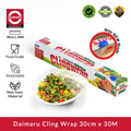 Daimaru Cling Wrap Food Grade 30 cm x 30 M Plastik Pembungkus Aman Ramah Lingkungan dengan Pisau Baru Zip Safe Jaga Kesegaran Makanan