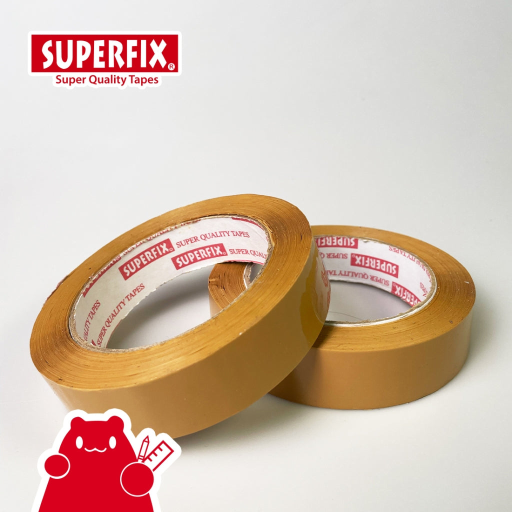 Superfix Stationery Tape Tan 24mm x 100M Lakban Coklat Serbaguna untuk Kantor dan Pengemasan