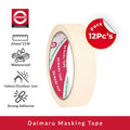 Daimaru Masking Tape Lakban Kertas Warna Cream 24 mm x 21 meter 12Pcs Tidak Merusak Cat, Mudah Dilepas, Cocok untuk Otomotif Dekorasi