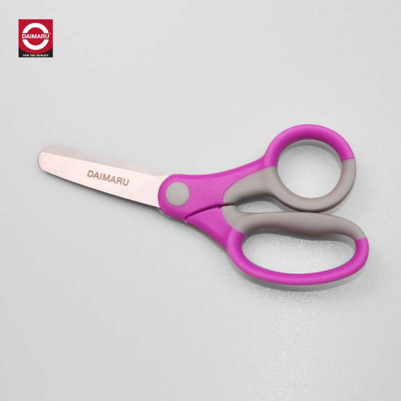 Daimaru Kids Stationery Scissor Gunting Anak 5 Inchi Stainless Steel Soft Touch Handle Anti-Rush Round Tip