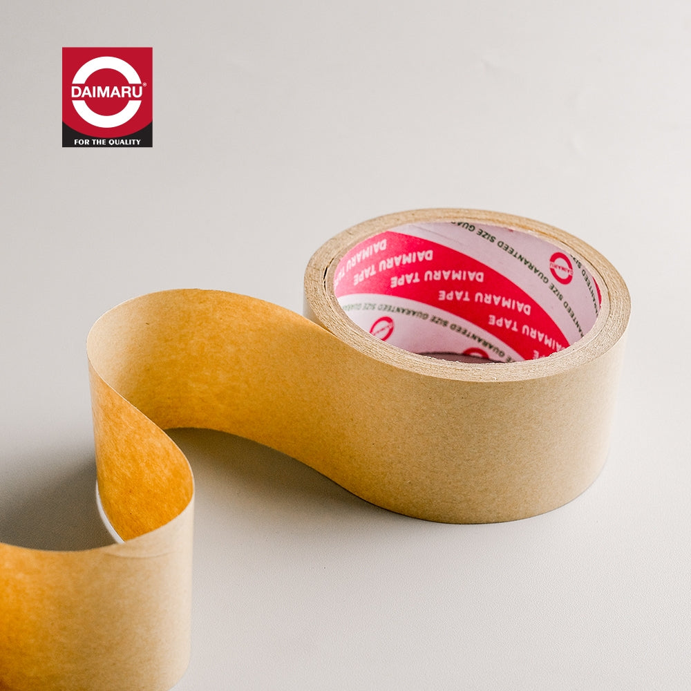 Daimaru Kraft Tape 48mm x 15Y Lakban Kertas Coklat 120Pcs (1 BOX) Single Side Adhesive untuk Pengemasan Barang dan Ekspor