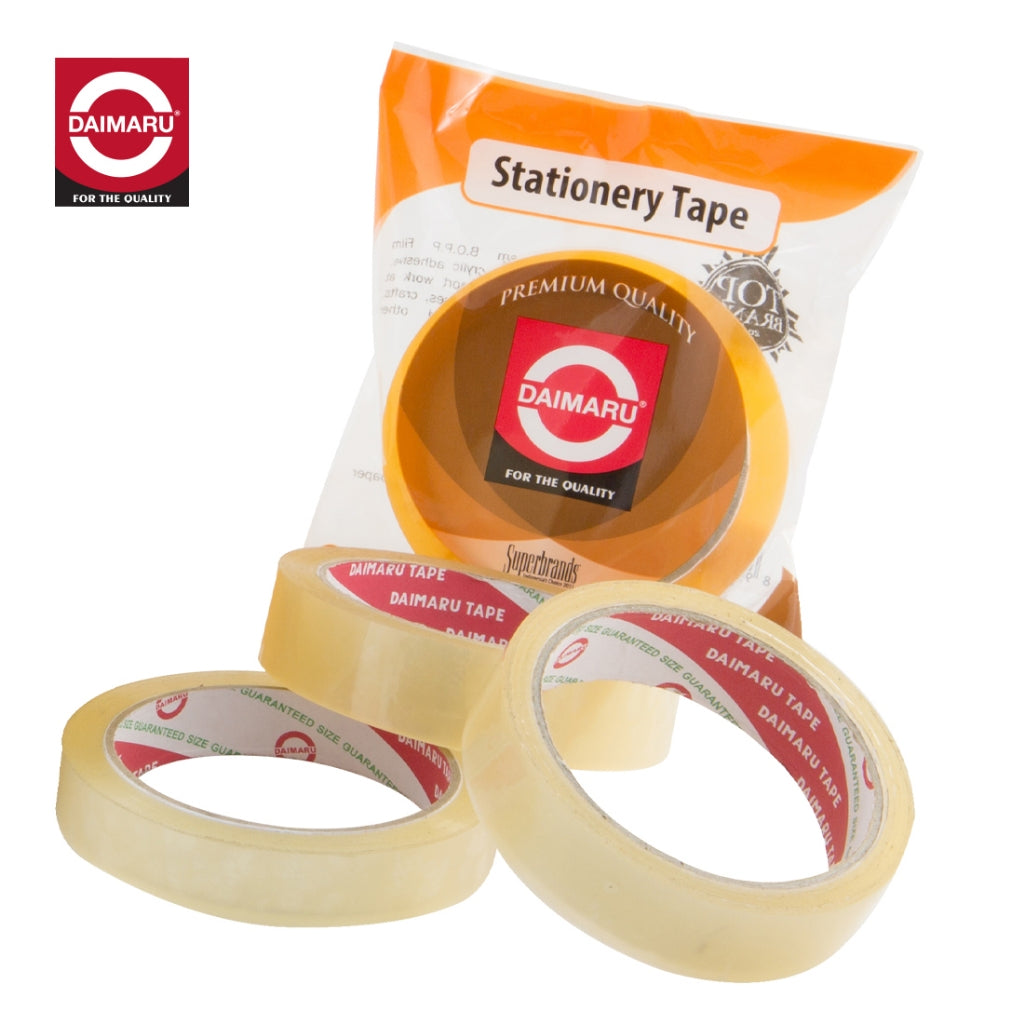 Daimaru OPP Lakban Bening 24mm x 100M Daya Rekat Kuat Non-Toxic untuk Pengepakan Barang dan Segel Dus
