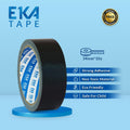 EKA Tape Cloth Tape Black 34mm x 10Y Lakban Kain Hitam dengan Lem 100% Natural Rubber Adhesive Hitam untuk Kargo Berat dan Penjilidan Buku