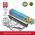 Daimaru Aluminium Foil Wrapping 45cm x 10M Non-Toxic Tahan Panas 200°C Ideal untuk BBQs & Penyimpanan Sisa Makanan
