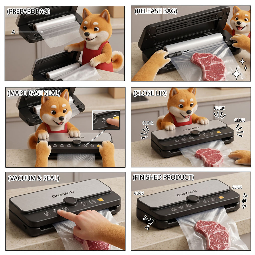 Daimaru Vacuum Sealer All in 1 – Mesin Vacuum Sealer Otomatis dengan Built-in Cutter & Roll Storage