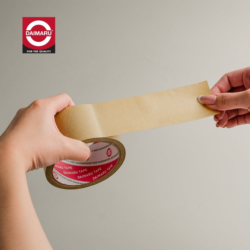 Daimaru Kraft Tape 48mm x 15Y Lakban Kertas Coklat 120Pcs (1 BOX) Single Side Adhesive untuk Pengemasan Barang dan Ekspor