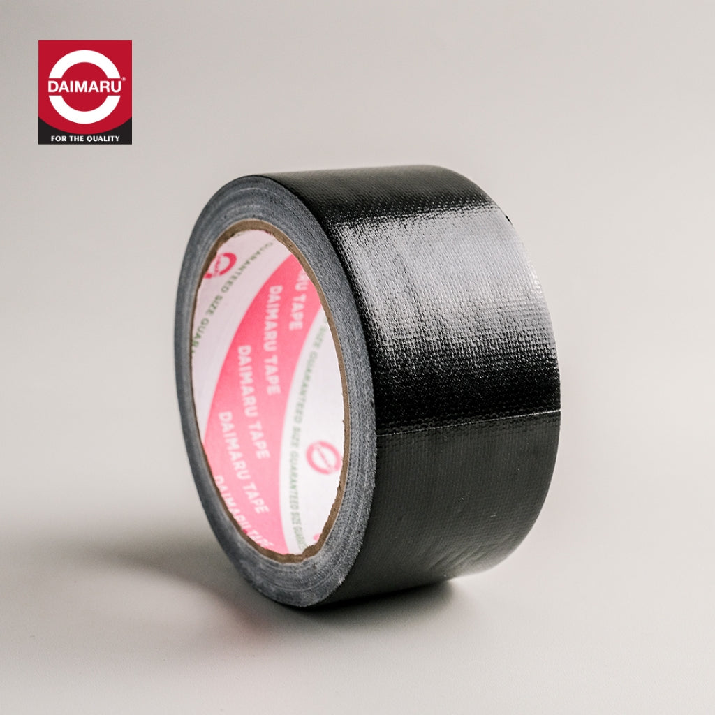 Daimaru Cloth Tape Black 48mm x 12M Lakban Kain Hitam Kuat Tahan Air untuk Kargo dan Penjilidan Buku 60Pcs 1 Dus