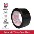 Daimaru OPP Tape Hitam 48mm x 90Y Lakban Plastik Super Black Waterproof Strong Adhesive Eco Friendly Recyclable untuk Pengepakan dan Segel Dus