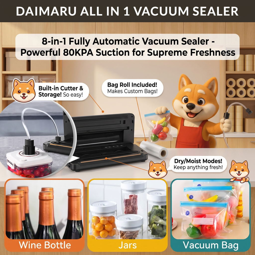 Daimaru Vacuum Sealer All in 1 – Mesin Vacuum Sealer Otomatis dengan Built-in Cutter & Roll Storage