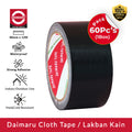 Daimaru Cloth Tape Black 48mm x 12M Lakban Kain Hitam Kuat Tahan Air untuk Kargo dan Penjilidan Buku 60Pcs 1 Dus
