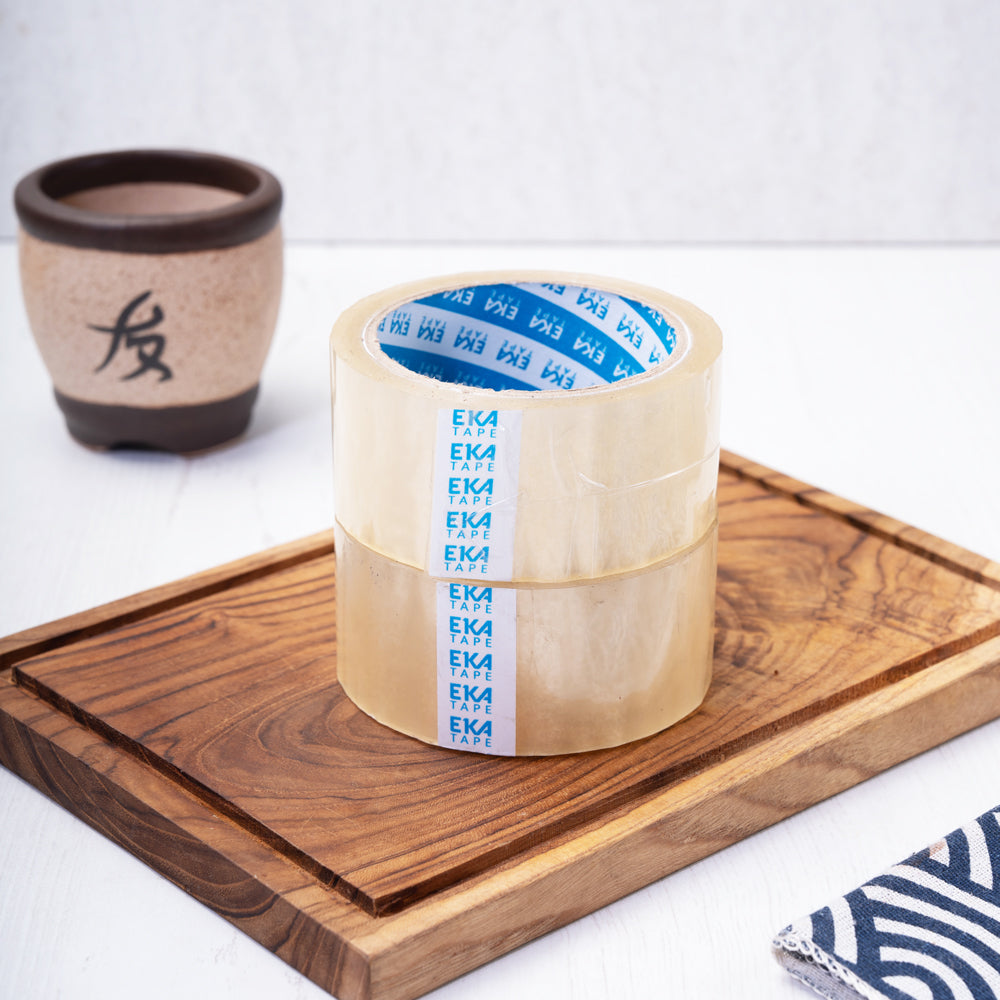 EKA Tape OPP Transparent 45mm x 85Y Lakban Bening Kualitas Tinggi dengan Daya Rekat Kuat untuk Pengepakan Barang dan Ekspor