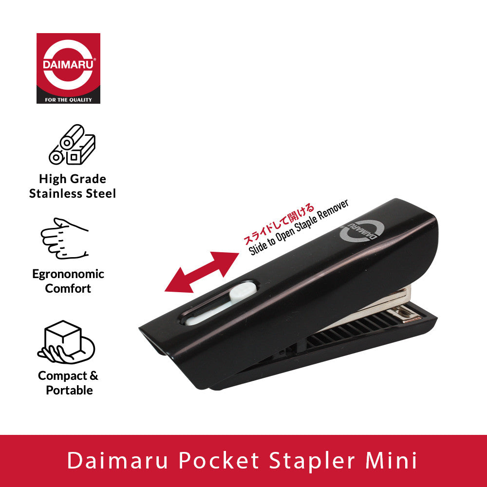 Daimaru Pocket Stapler Mini 2in1 with Remover Staples Kecil Portabel Praktis (Free Staples No. 10)