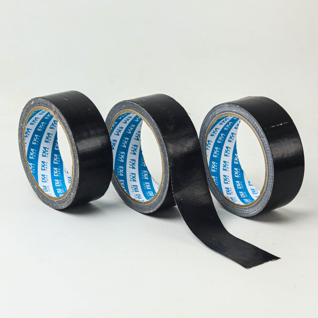 EKA Tape Cloth Tape Black 34mm x 10Y Lakban Kain Hitam dengan Lem 100% Natural Rubber Adhesive Hitam untuk Kargo Berat dan Penjilidan Buku