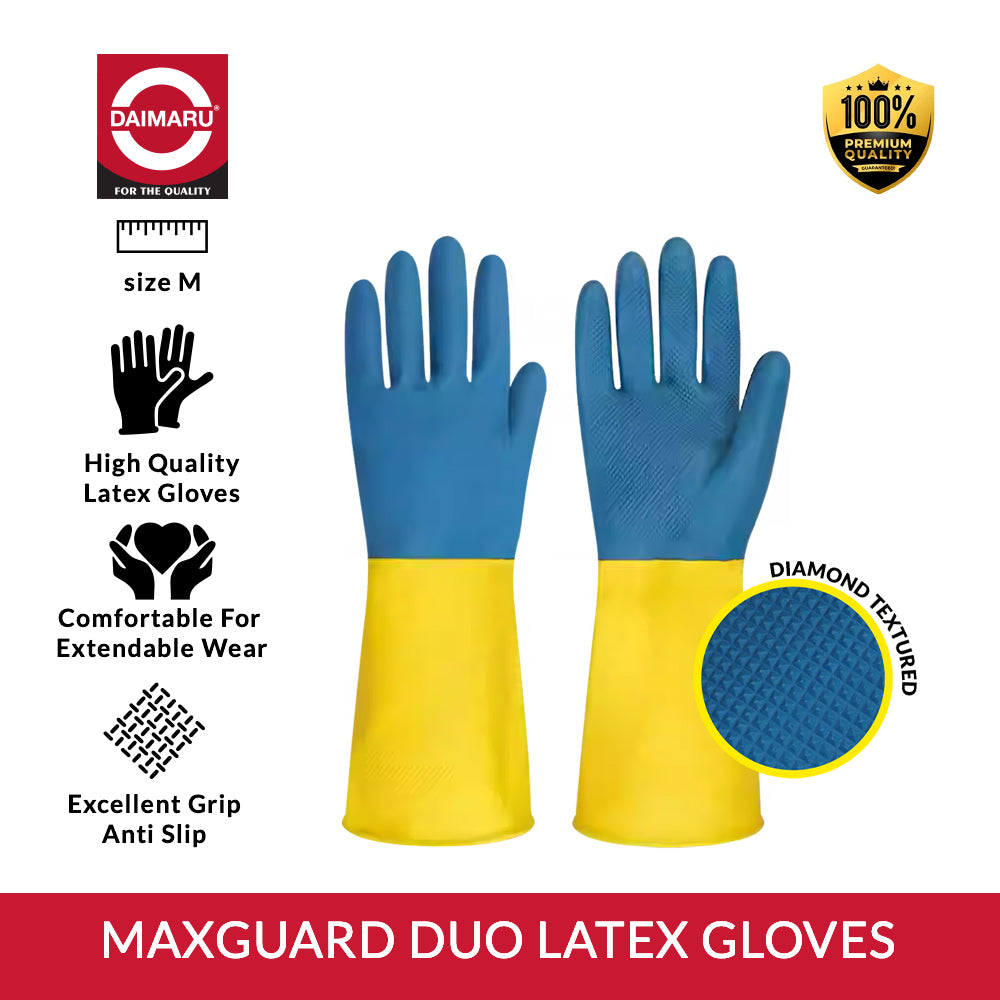MaxGuard Duo Latex Gloves Tough & Flexible for Every Task Sarung Tangan Karet Tebal & Elastis