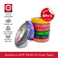 Daimaru Tape Segel PAID THANK YOU 19mm x 50M 8Pcs (Semua Warna, 8 Warna)