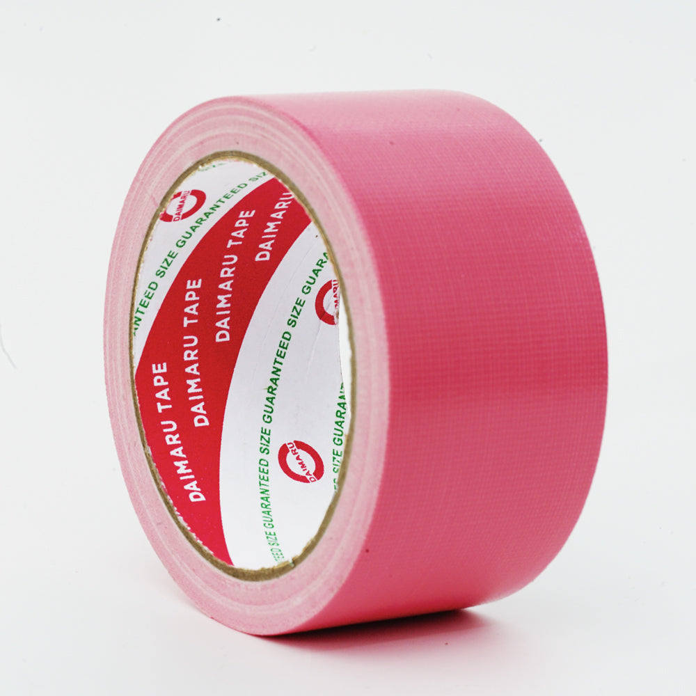 Daimaru Cloth Tape Lakban Kain Warna Pink 48mm x 12M Lem Single Side Adhesive 100% Natural Rubber Adhesive Tahan Air & Panas Cocok untuk Kargo Berat dan Penjilidan Buku