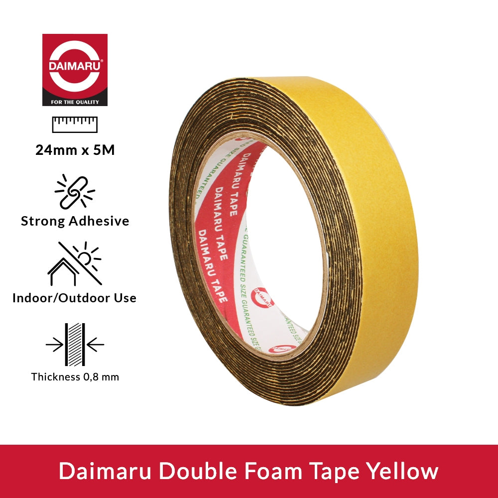 Daimaru Double Foam Tape Yellow 24mm x 5M