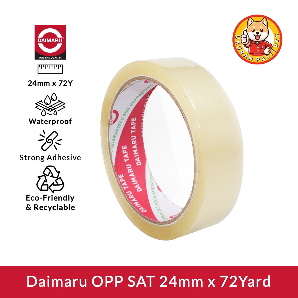Daimaru OPP Tape SAT 24mm x 72 Yard Selotip Lakban Bening Transparan kuat