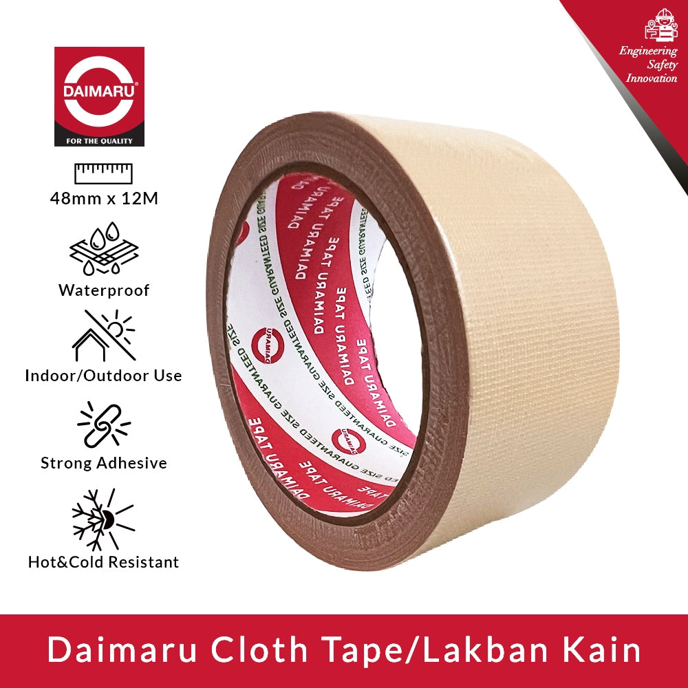 Daimaru Cloth Tape Lakban Kain Warna Cream 48 mm x 12 meter