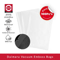 Daimaru Plastik Vacuum Sealer Embossed 10x15cm/25x30cm/25x30CM 100 Lembar Tebal 95 Mic BPA Free Makanan Kering & Moist