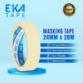 EKA Masking Tape Kertas 24mm x 20M Selotip Kertas Kuat Ramah Kantong ideal untuk Pengecatan, Kerajinan Tangan, & Kantor.