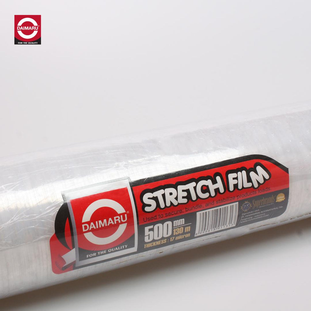 Daimaru Stretch Film 50cm x 130M Plastik Wrapping Waterproof Stretchable untuk Penggunaan Indoor Outdoor
