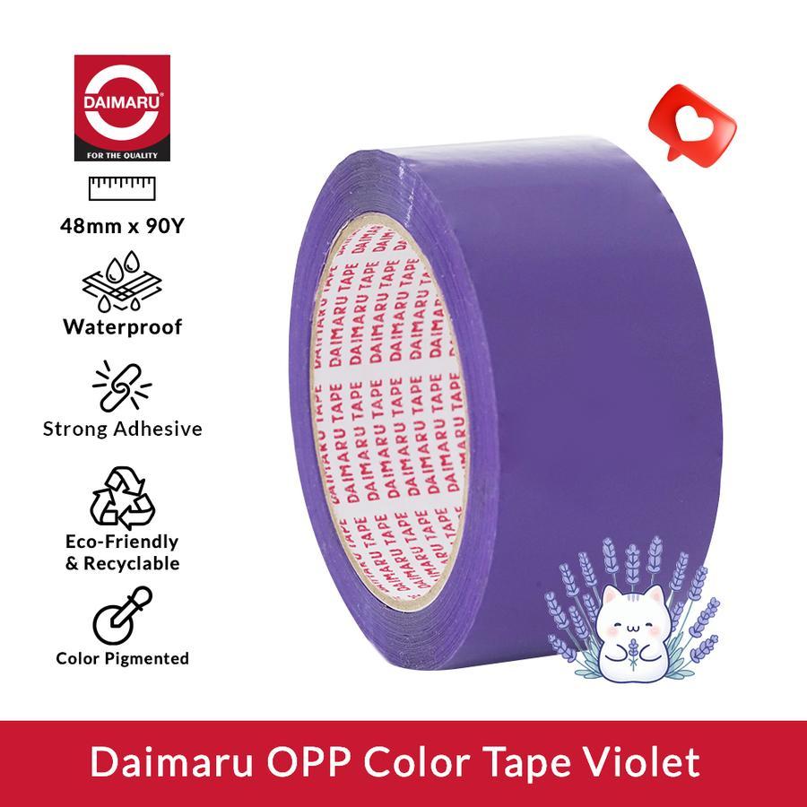 Daimaru OPP Color Tape Ungu Muda Lavender 48mm x 90Y Waterproof Strong Adhesive Eco-Friendly Recyclable Lakban Berkualitas Dari Produsen Terpercaya
