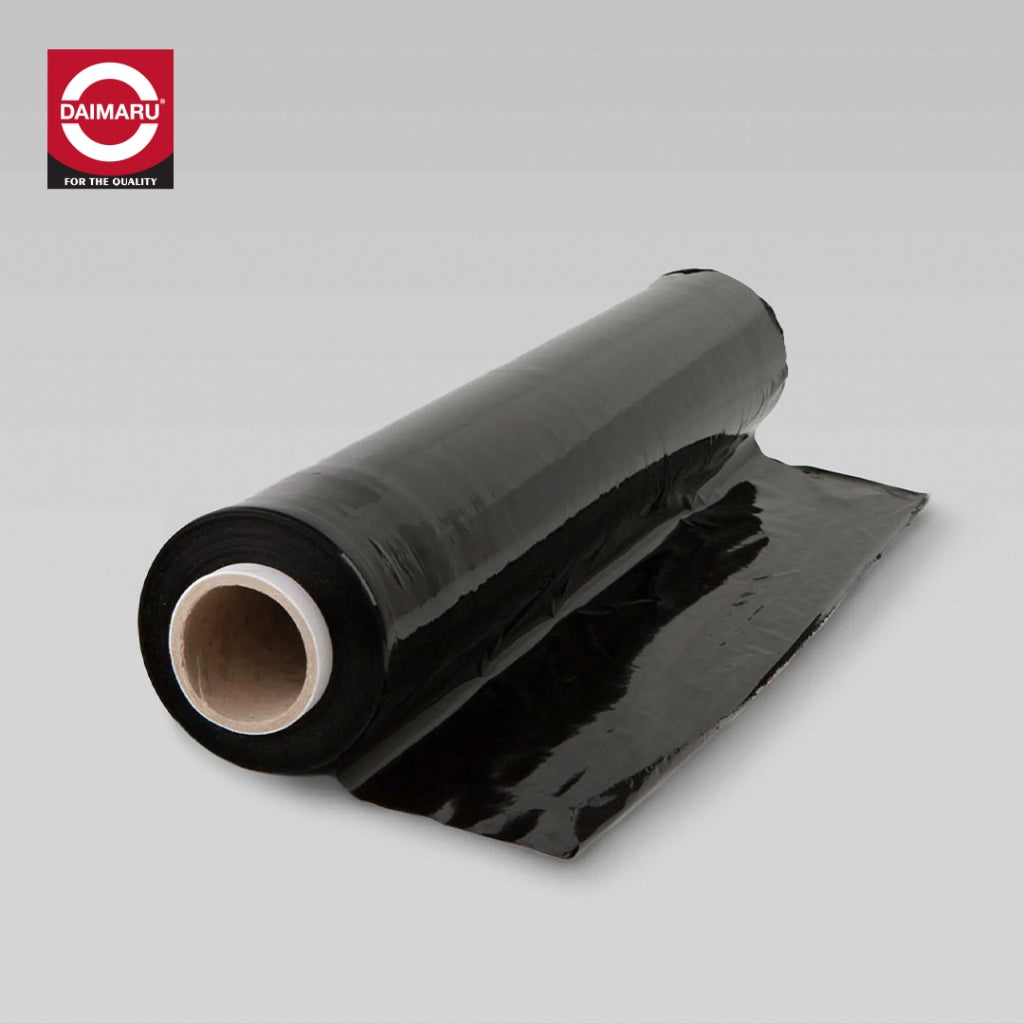 Daimaru Stretch Film Plastik Wrapping Hitam 50cm x 200Y 17Micron untuk Industri dan Transportasi