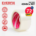 EVERFIX Lakban Bening 45mm x 90Y OPP Tape Clear 72Pcs  Kuat Tahan Lama Harga Hemat Recyclable