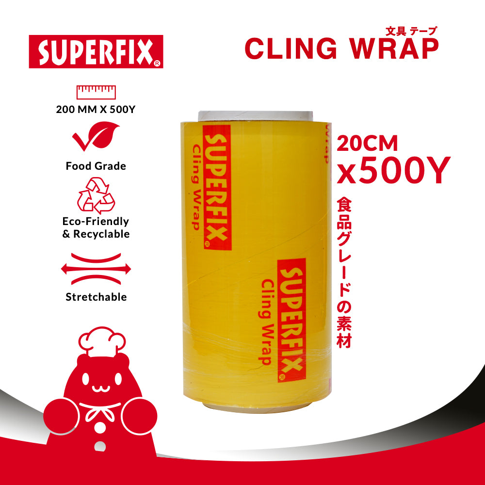 Superfix Cling Wrap Food Grade 20cm x 500Y Plastik Wrapping Makanan Katering Stretchable