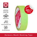 Salin Daimaru Masking Tape Premium Washi Hijau 24 mm x 18 Yard 36 Pcs Untuk Finishing Cat & Dekorasi