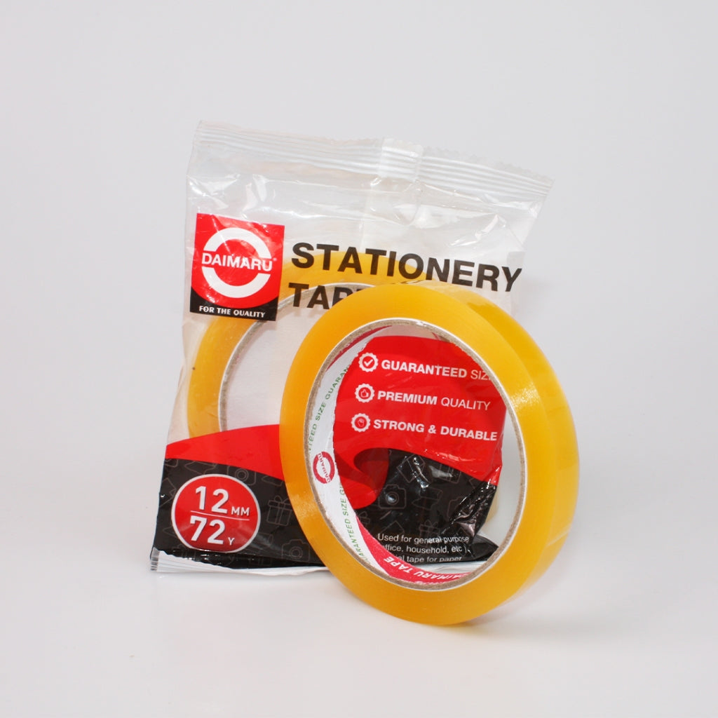 Daimaru OPP Stationery Tape Premium 12mm x 72Y Selotip Bening Transparan Perekat Kuat untuk Kebutuhan Harian di Rumah Kantor atau Sekolah